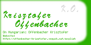 krisztofer offenbacher business card